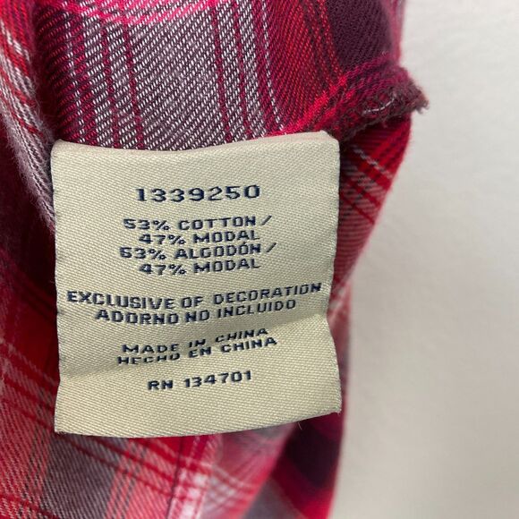 Boston Traders Women's Flannel Shirt Size L Red Plaid Cabin Soft Outdoor - Picture 8 of 9